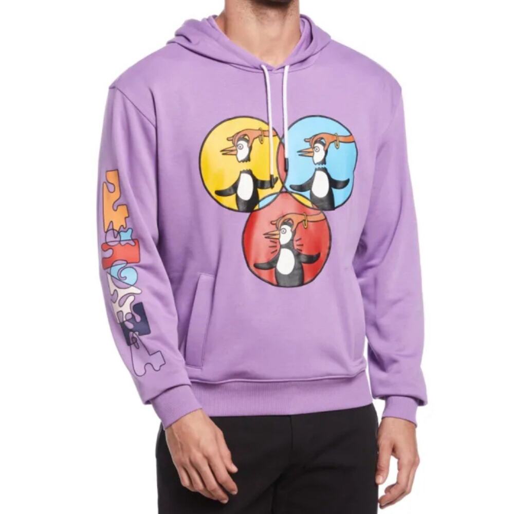 Original Penguin By Munsingwear Hoodie Mens L Purple Pullover Jethro Haynes New